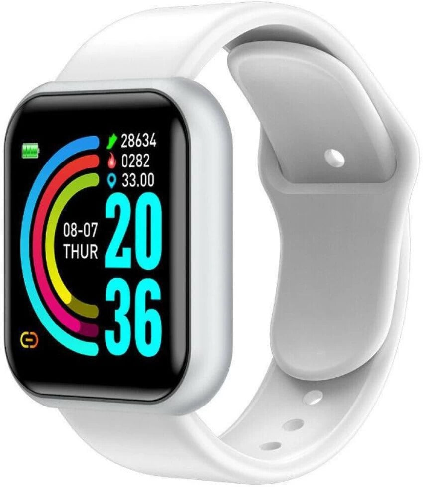 D20 Bluetooth Smart Bracelet Watch Men Women (white)