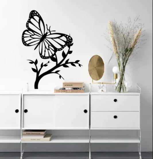 Butterfly With Tree Wooden Wall Decoration.