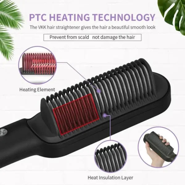 Hair Straightener Iron Brush Straight Hair Comb
